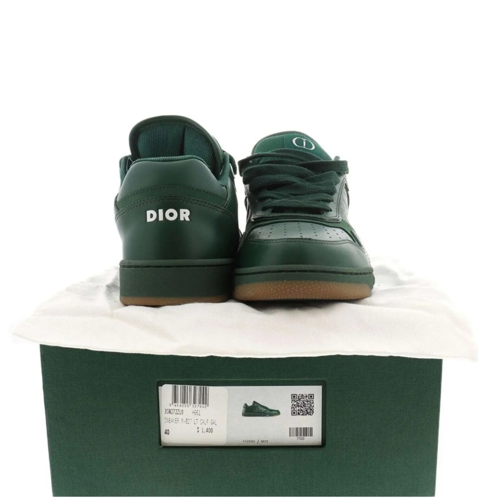 Dior mens world tour b27 size 40 green galaxy leather low top sneakers - Picture 5 of 8